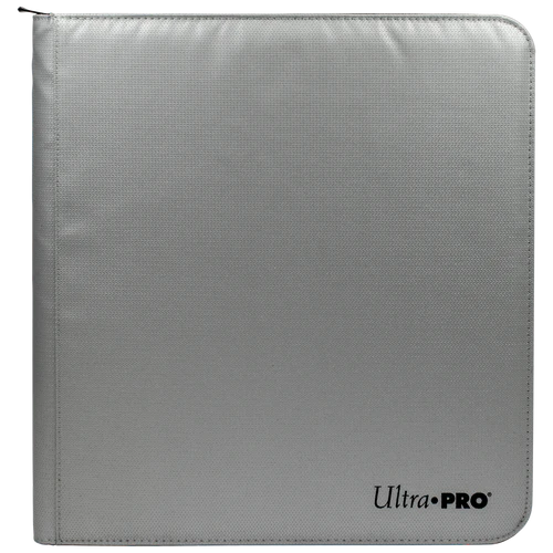 Archivador UltraPro 12-Pocket Zippered PRO-Binder: Silver Made With Fire Resistant Materials