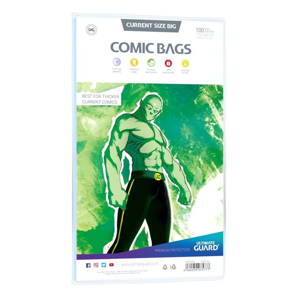Comic Ultimate Guard Comic Bags BIG Bolsas de Comics Current Size (100)