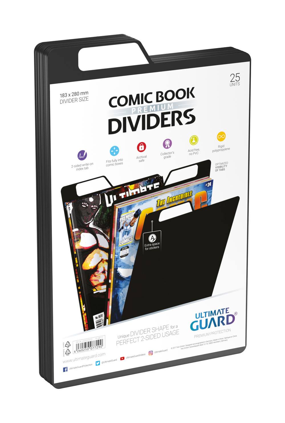 Comic Ultimate Guard Premium Comic Book Dividers Separadores para Cómics Negro (25)