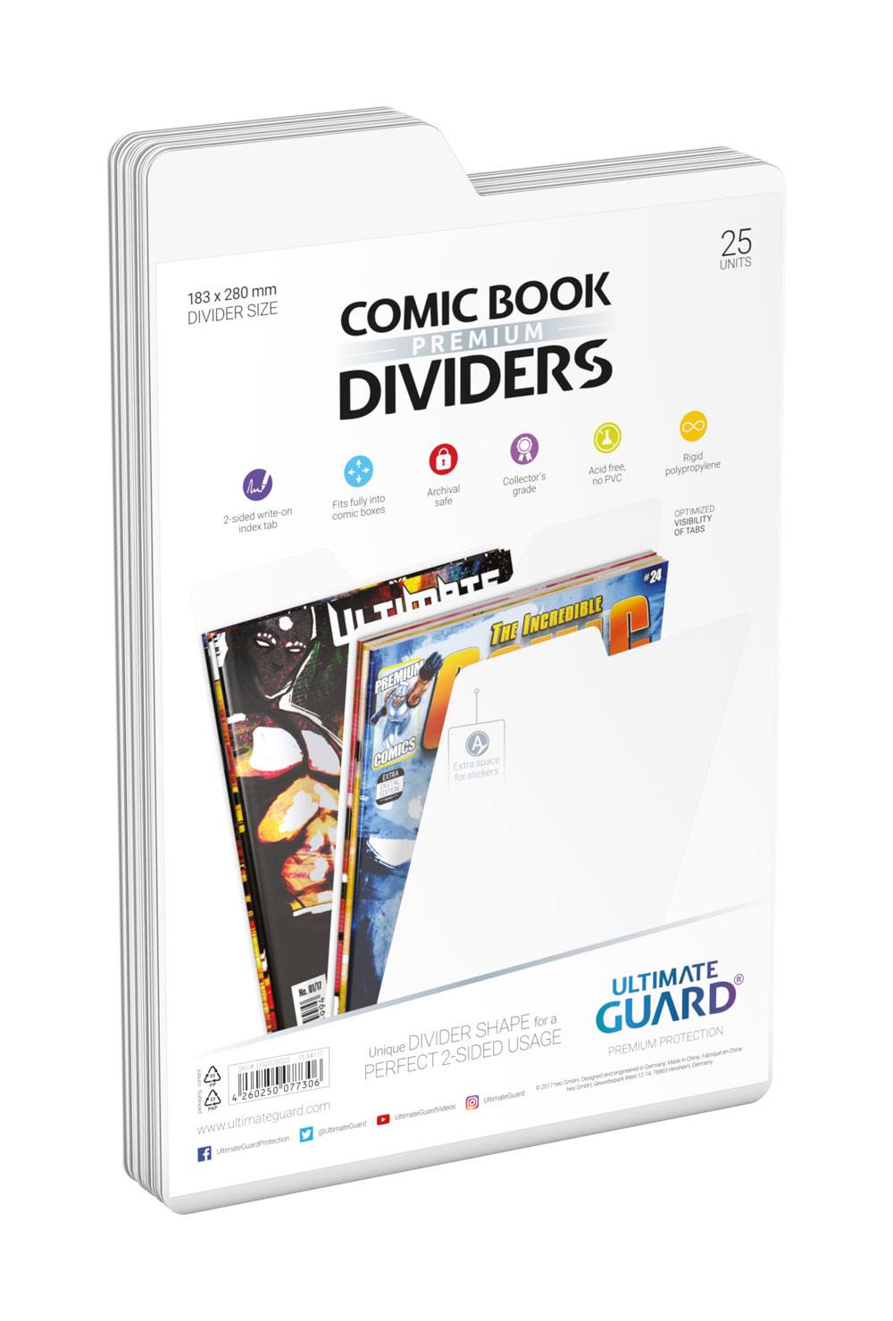 Comic Ultimate Guard Premium Comic Book Dividers Separadores para Cómics Blanco (25)